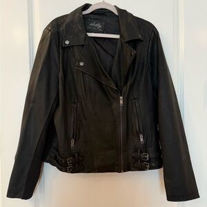 Sebby Collection Women's Classic Black Faux Leather Jacket